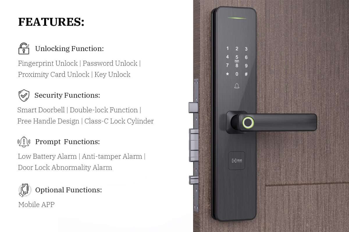 door lock hardware 9 - YGS-8880 SMART LOCK FUNCTION door lock hardware 9